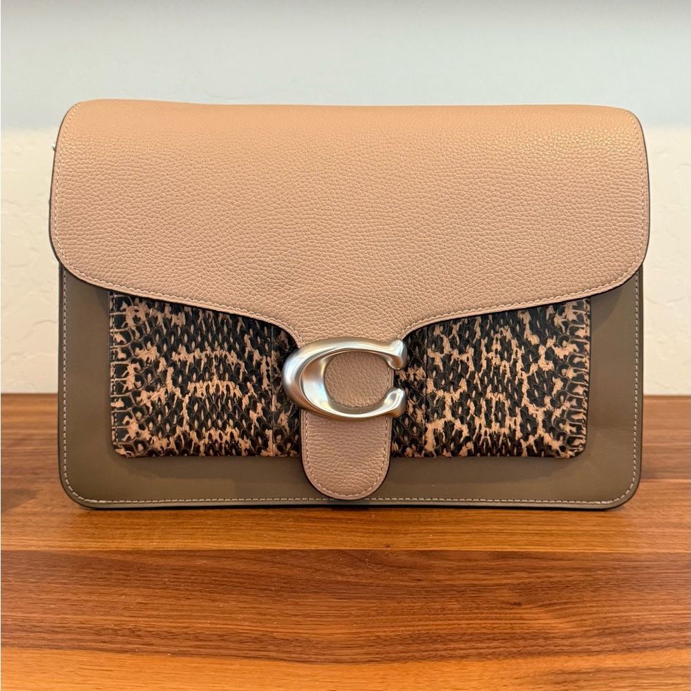 Coach Tabby Shoulder Bag with Colorblock Snakeskin Detail